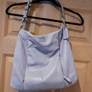 Grey Coach shoulder purse pebble leather